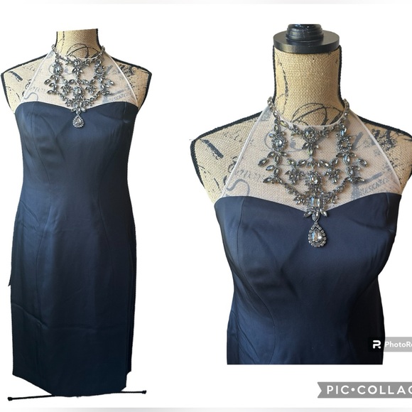 NEW Ann Taylor Black Dress Embellished JeweledHalter 327253 Formal/CocktailSmall - Picture 1 of 16